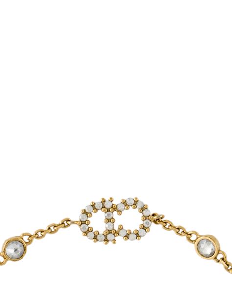 CHRISTIAN DIOR Crystal Pearl Clair D Lune Bracelet .